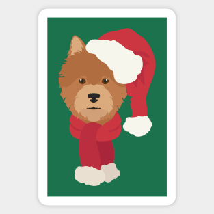 Christmas Norwich Terrier Dog Face Sticker